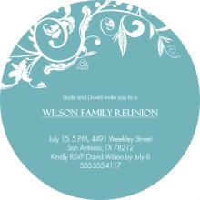 Blue Floral Elegant Family Reunion Invitaiton