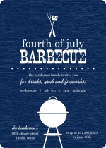 Navy Western BBQ Fourth of July Invitation