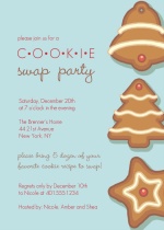 Blue Cookie Swap Holiday Party Invitation