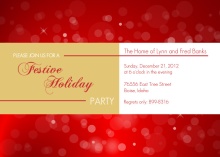 Red Bubbles and Lights Holiday Party Invitation