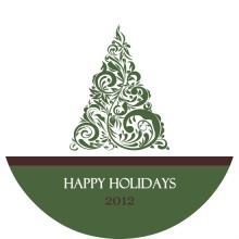 Elegant Green Holiday  Tree Holiday Card
