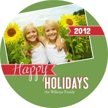 Classic Colors Circle Holiday Photo Card