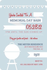 Modern BBQ and Flags Memorial Day Invitation