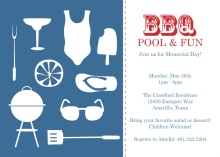 Modern Summer Icons Memorial Day Invitation