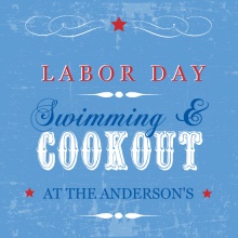 Blue and Red Western Labor Day Invite