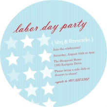 Stars and Stripes Blue Labor Day Party Invite