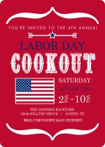 Red Modern Labor Day Party Invite