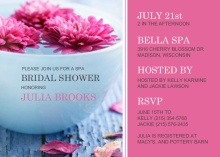 Pink Floating Flowers Spa Day Bridal Shower Invite