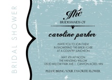 Blue Rustic Door and Frame Bridal Shower Invitation