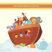 Noah's Ark Gender Neutral Baby Shower Invitation
