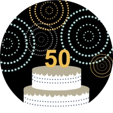 50th Celebration Cake Birthday Invite