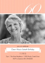Sweet Peach 60th Birthday Invitation