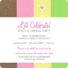 Cosmo Pink Drink 30th Birthday Invitation