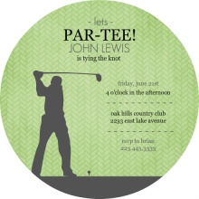 Green and Grey Golf Bachelor Party Invitation