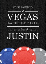 Poker Chips Vegas Bachelor Party Invitation