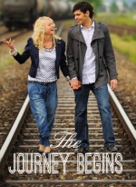 Red and Gray Journey  Trifold Wedding Invite
