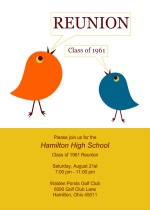 Retro Birds Class Reunion Invitation