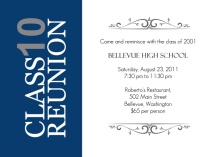 Vertical Blue Stripe High School Reunion Invitation