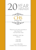 Classic Colors 20 Year Class Reunion Invitation