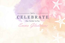 Beach Watercolors  Bridal Shower Invitation 