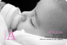Sweet Monogram Photo Birth Announcement