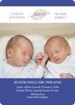 Twice the Love Leaf Twin Boys Birth Announcement
