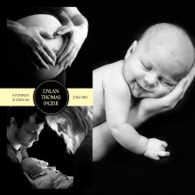 Black Timeless Timeline Photo Birth Announcement