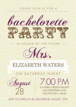 Cream and Brown Western Bachelorette Party invitation