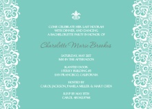 Turquoise and White Bachelorette Party Invites
