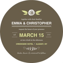 Green Whimsical Flowers  Wedding Invite