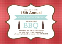 Red Gingham Frame Family Reunion Invitation