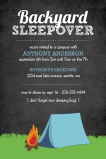 Black Chalkboard Campout Invitation