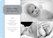 Gray Name Plate Photo Birth Announcement