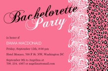 Pink Leopard Print and Lace Girls Night Out Invitation