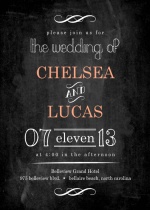 Peach Chalkboard  Wedding Invite