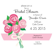 Pink Bouquet of Roses Bridal Shower Invite