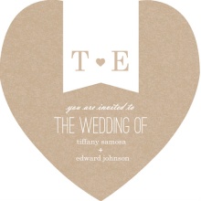 Kraft Heart  Wedding Invitation