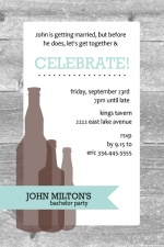 Gray Wood and Brown Beer Bachelor Party Invitation