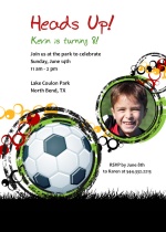 Black and White Soccer Party Invitation