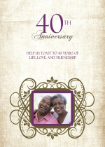 Linen Textured Elegance  Anniversary Invite