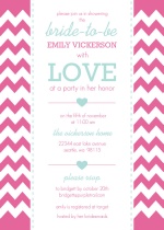 Aqua and Pink Chevron Bridal Shower Invite