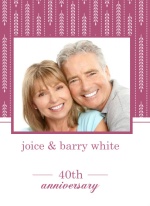 Hanging Willow Pink and White 40th Anniversary Invitation