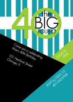 The Big 4-0 Angles & Stripes Birthday Invite