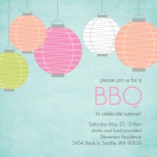 Chinese Lanterns Summer BBQ Invitation