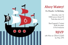 Pirate Ship Birthday Party Invitations
