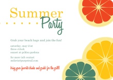Colorful Citrus Fruit Summer Party Invitation