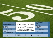 50 Yard Line Ticket Bachelor Party Invitation