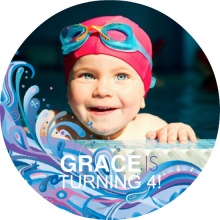 Splish Splash Purple and Blue Birthday Invitations