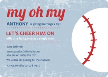 Blue Baseball Bachelor Party Invitation 