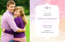Watercolor Photo Engagement Announcement